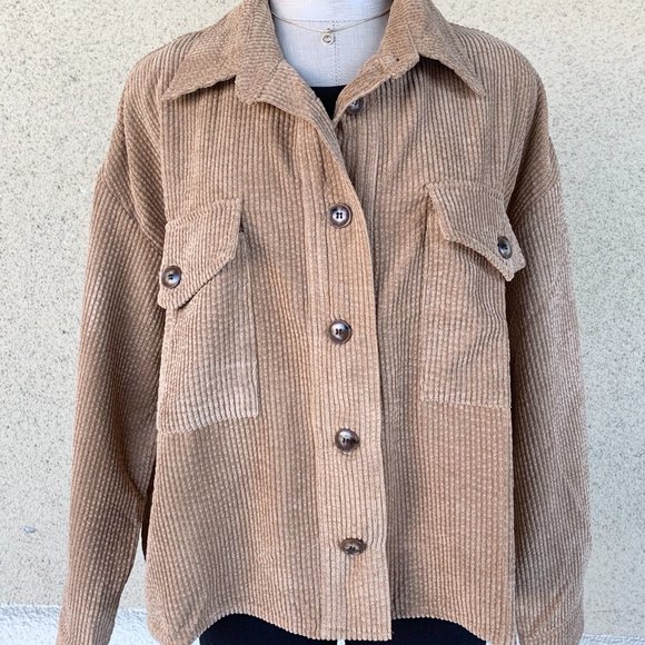 Corduroy Button Down Shirts Jacket - Picture 4 of 4
